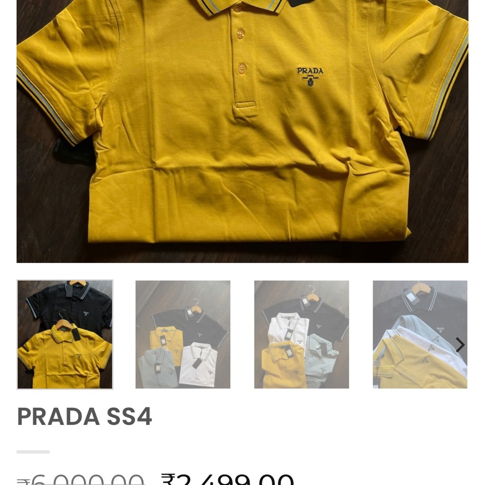Prada Yellow Polo Shirt